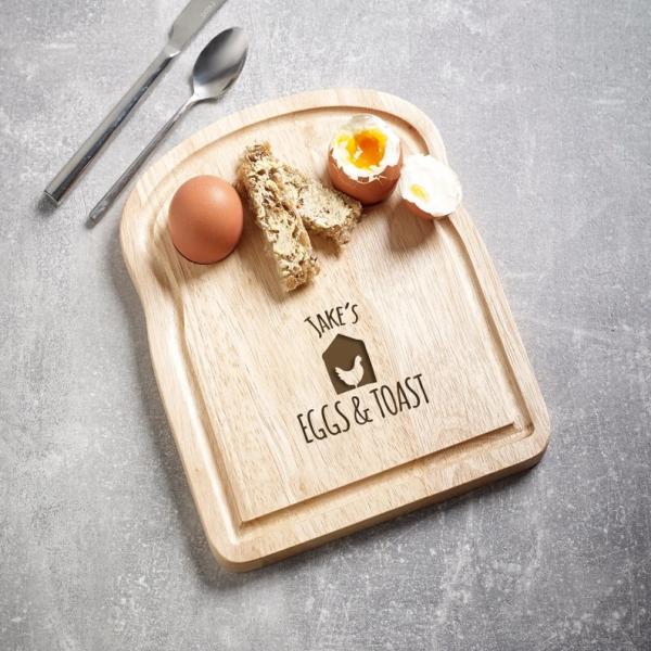 Personalised Egg & Toast wooden Board| Breakfast Dippy Eggs Board Personalized Egg Cup