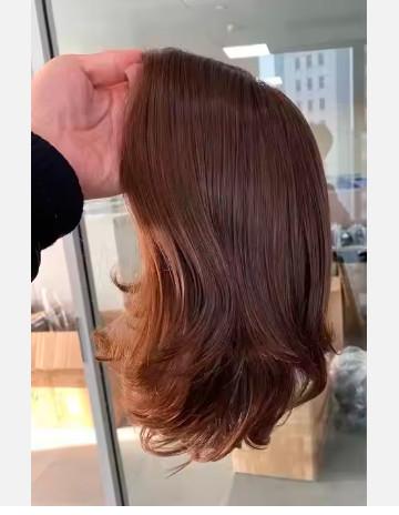 Jewish Wigs Brown Injection Silk Top Kosher Lace Front Jewish Wigs New Glueless Silk Top Human Hair short European Hair Jewish Wig