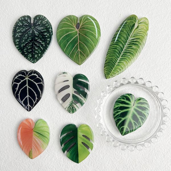 Customized 3D Acrylic Fridge Sticker Promotional Gift Shaped Plant Leaf Refrigerator Magnet