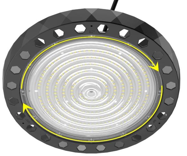Aluminum LED UFO High Bay Light 200W IP65 Heat Dissipation For Warehouse Lighting