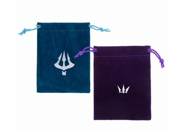 saco macio dos sacos do presente do cordão de 9 x de 11.5cm, o roxo e o azul de veludo da joia