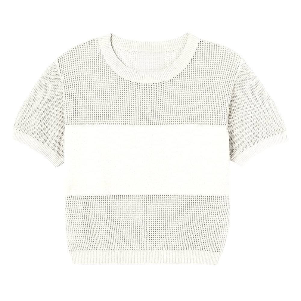 Breathable 100% Cotton Computer Knitted Women's Sweater Knit Top for Casual Summer Wear