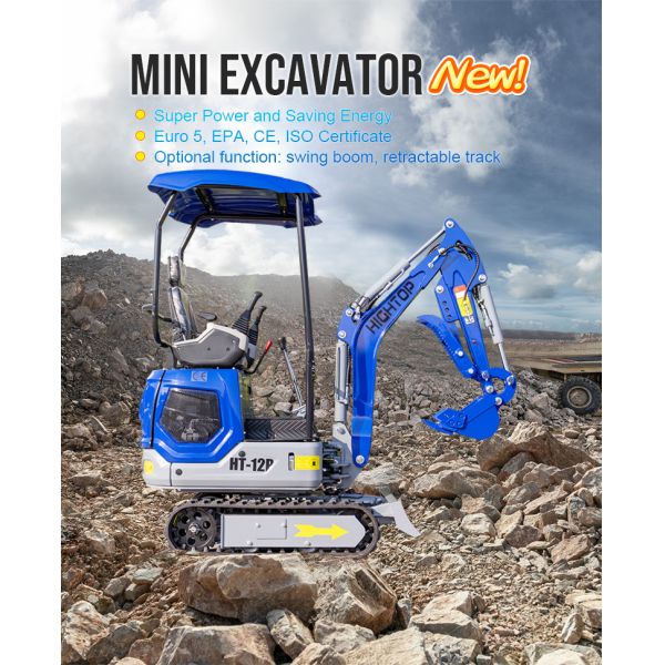 HT-12P 1.2ton Mini Excavator with Kubota Z482 Engine and Full Hydraulic Control
