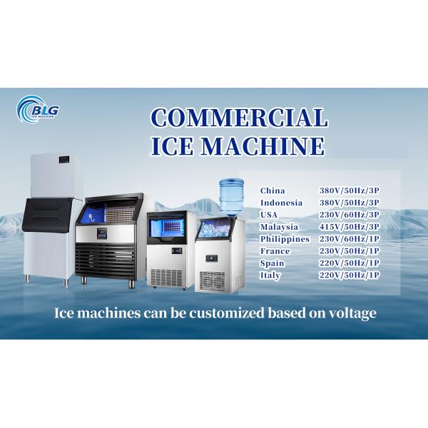 BLG Commercial Compact Ice Maker 200kg Ice Storage Capacity 105 Kg Water Spray Automatic Full Cube Ice Maker for Sale