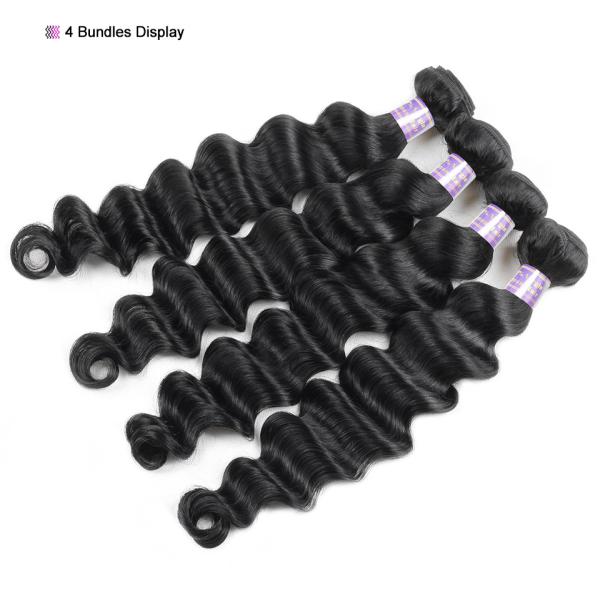 Peruvian Human Virgin Hair Loose Deep Wave 1b Natural Color No Chemical