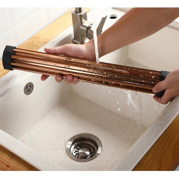 Foldable 0.97KG Steel Kitchen Basket Rack Titanium Square