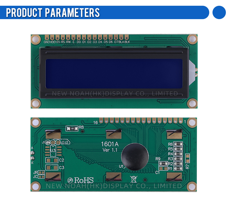 Russian Blue Film White Letters 1601A Character LCD Display Screen 1X16 1.5 Inches Dot Matrix Character