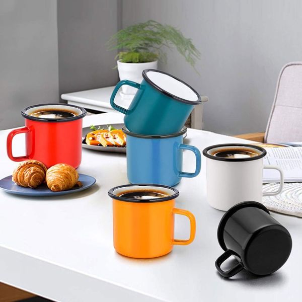 Rolled Rim Sublimation Tumbler Enamel Camping Tea Cup Mugs Thickness 0.5mm Custom Logo