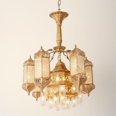 Vintage Copper Chandelier with 6 Lights Dimmable E27 E14 Bulbs
