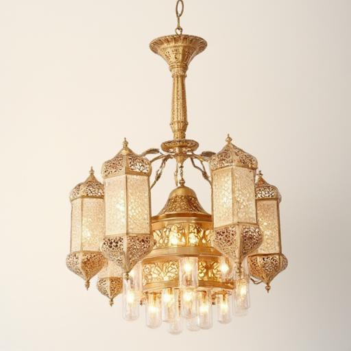 Vintage Copper Chandelier with 6 Lights Dimmable E27 E14 Bulbs
