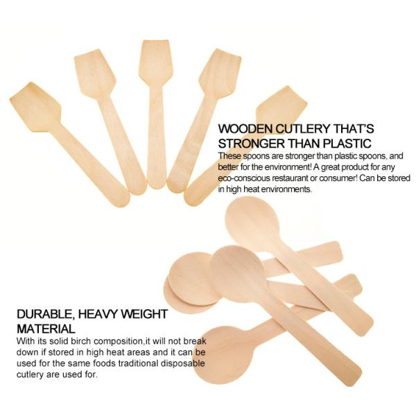 160 мм Маленькие круглые биоразлагаемые деревянные ложки Охрана окружающей среды