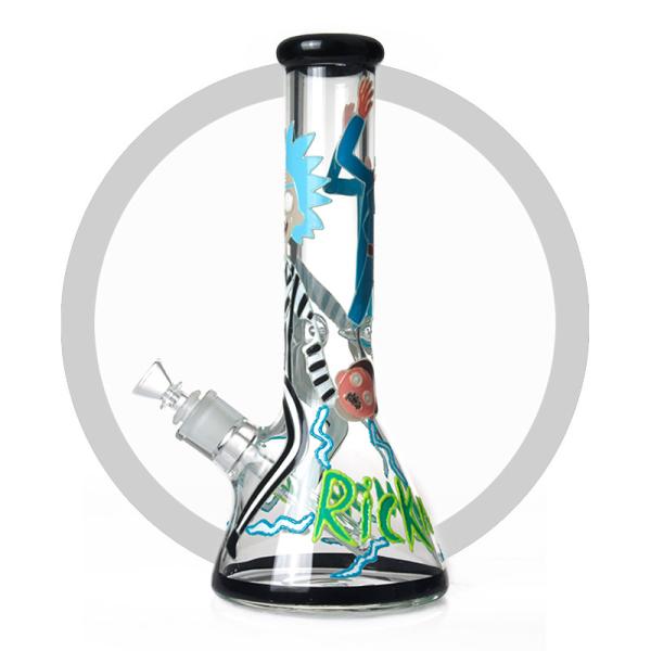 Latest Rick And Morty Art Bong 7mm Glass Smoking Hookah Pipe Christmas