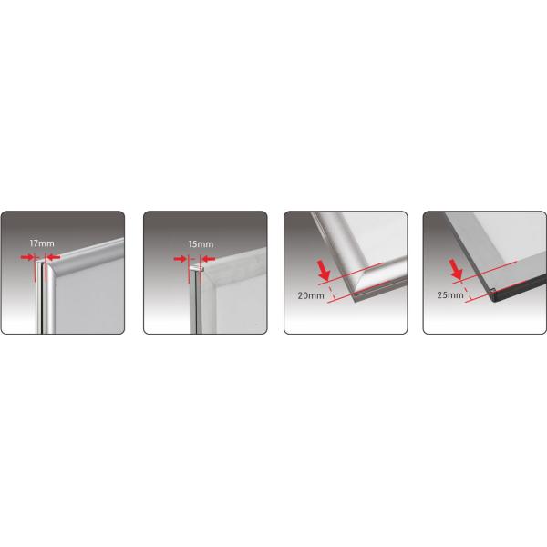 25mm Aluminum Snap Poster Frames A4 Size Sign Boards For Hotel , Street