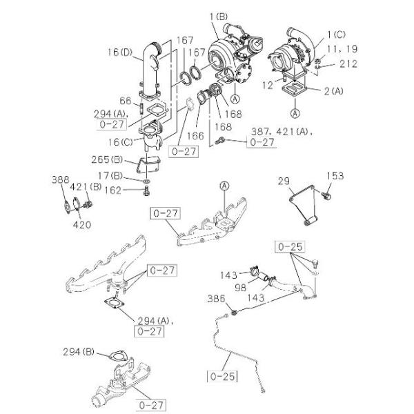 1144002720 6BD1 Engine Turbocharger Applied To Hitachi EX200-2 EX200-3 Engine Spare Parts