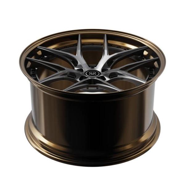 Polished 2PC Forged Wheel Rims For BMW Audi Porsche Bronze Spoke 18inch 5x112 Alloy