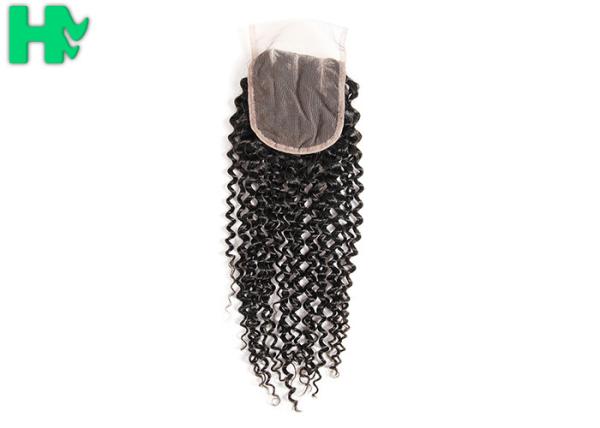 8’’ - 20’’Unprocessed Human Hair Closure Kinky Curly Bleached Knots
