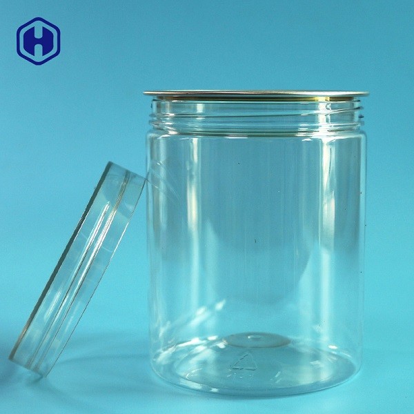 Screw Lid Type Clear Plastic Cans 16OZ 500ML With Aluminium EOE Top