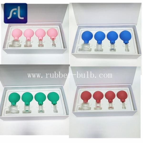 15mm 25mm Blue Rubber Glass Vacuum Cupping Cups For Healthcare
