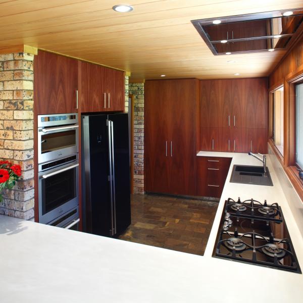 Brown Wood Veneer Kitchen Cabinet Sets Dark Complete  Modular Kitchen
