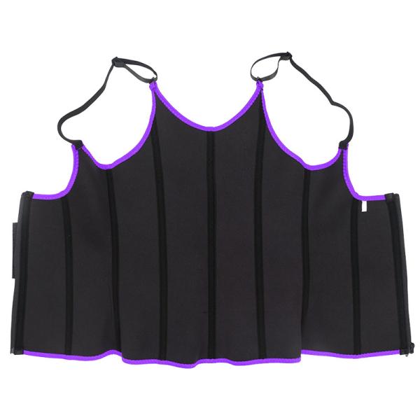 Purple 6xl Sauna Vest Workout Waist Trainer Vest Zipper Closure