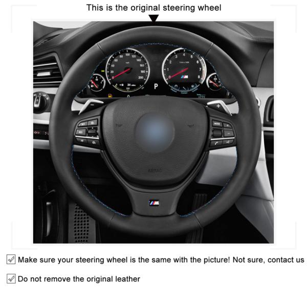3-Spoke Wheel Custom Hand Stitching Suede Leather Steering Cover for BMW F07 F12 F13