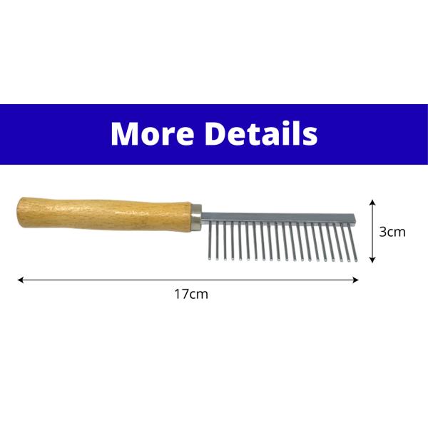 Pet Needle Comb Wooden Handle Dog Cat Grooming Brush Deshedding Flea Tool