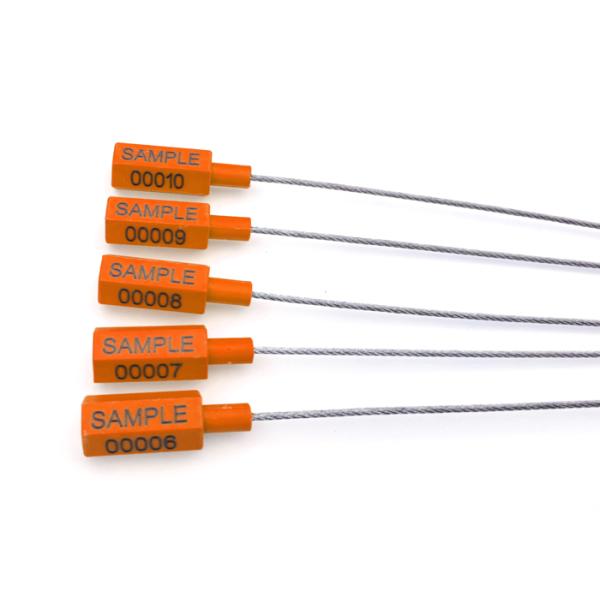 Customs Fixed Length Hexagonal Security Wire Seal with 26*7 mm Markable Area and 2.8 KN Tensile Strength Galvanized Steel Wire