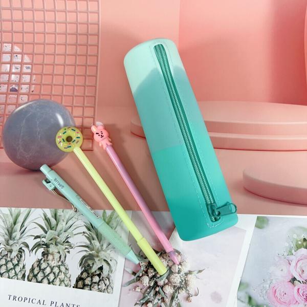 Bolso de lápiz de silicona elegante bolso de lápiz portátil e impermeable para artículos de oficina