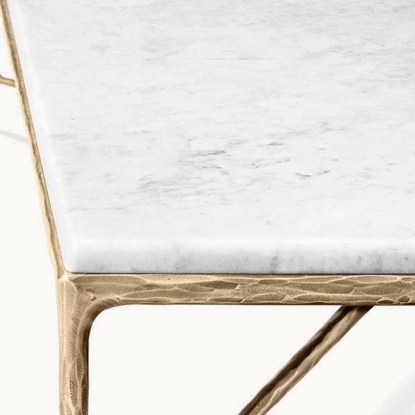 Meubles de table de café pour salon moderne en acier inoxydable avec pierre sintrée Top Newland Manufacture de meubles