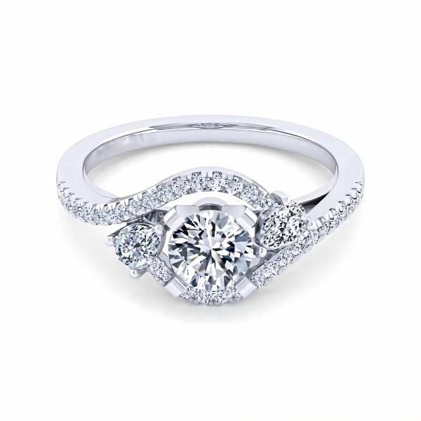 Round Gemstone Shape Lab Created Diamond Rings OEM ODM