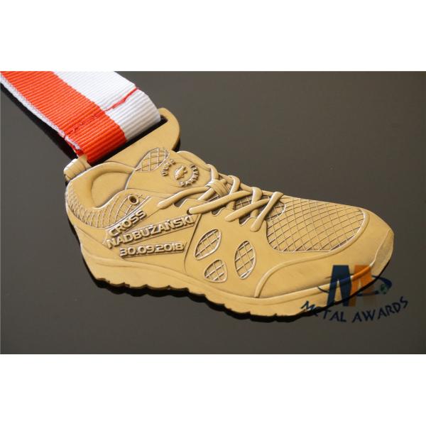 Customized 3D Mold Medals Personlized Shoes Shape Medailles Antuique Gold Metal Finish