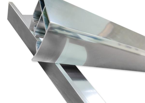 2.5mm Thickness Aluminum Shower Door Frame High Gloss Chrome Surface
