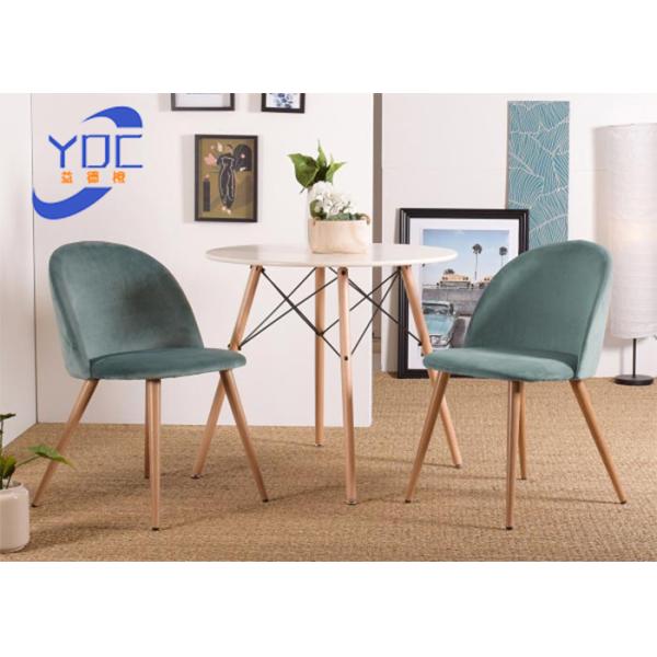 Restaurant Dining Modern Fabric Chair With Metal / Wooden Legs