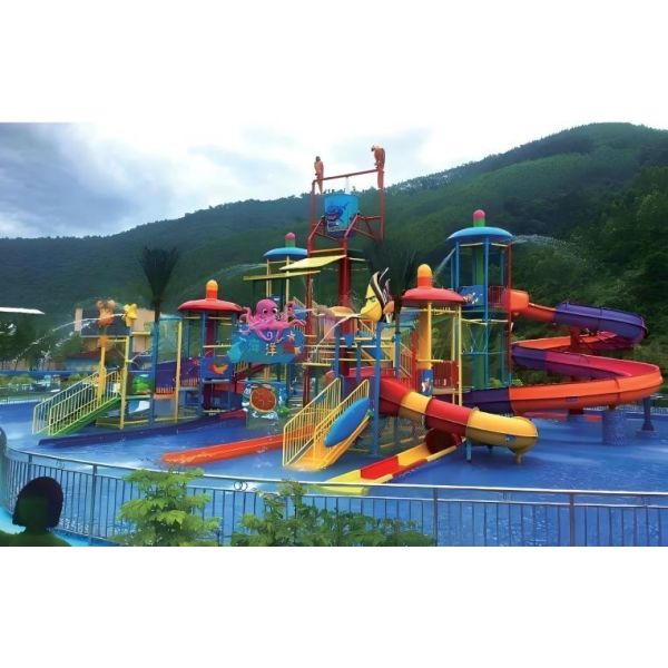 Underwater World Theme Aqua Village Park 660m2 With Spiral Slide