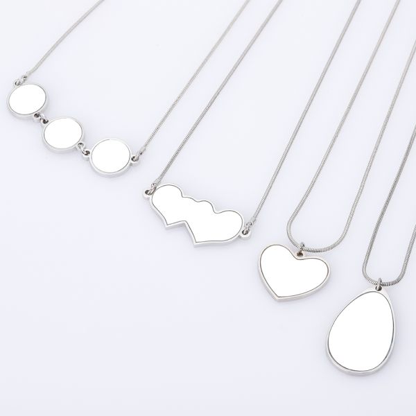 Valentine'S Day Gift Blanks Double Heart Sublimation Necklace With Aluminum Sheet