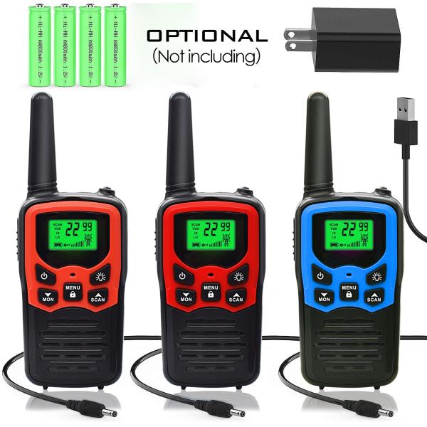 8 Channel 5 Mile ABS Long Range Walkie Talkies For Adults