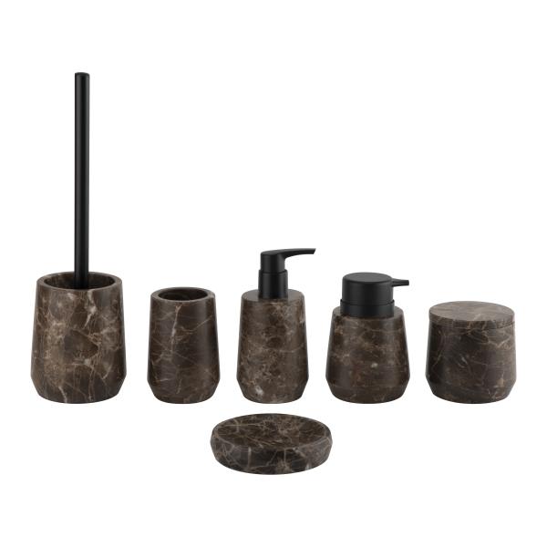 Raindrop Shape Dark Emperoda Marble Soap Dispenser Bathroom Accessories Set