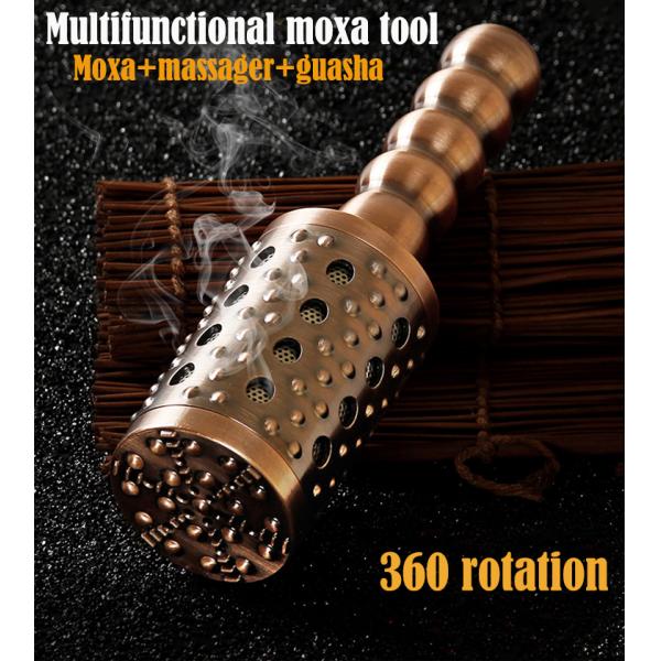 Abdomen Hand and Leg Moxibustion Massage Moxa Roll Burner Stick with Pure Copper