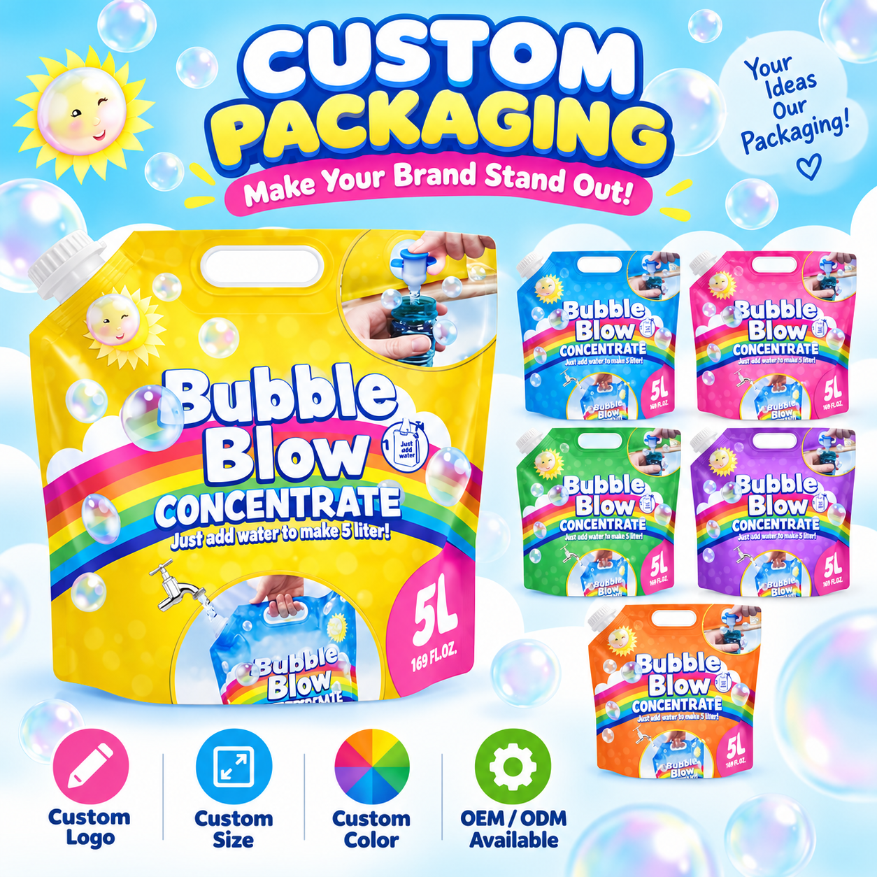 Customized Stand Up Pouch With Spout Sizebag Type Stand Up Pouch Gravure Printing Surface Handling Designed For Product Dispensing