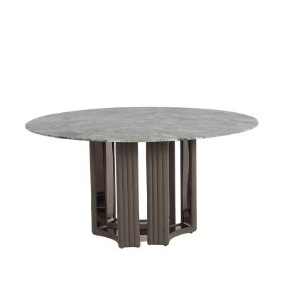 Mesa de jantar de mármore dourado com espelhos Mesa de jantar de mármore de 8 lugares