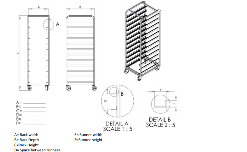 RK Bakeware China Foodservice NSF Custom GN1/1 Рациональная стойка для печи из нержавеющей стали