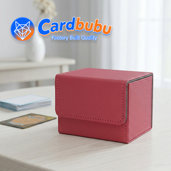 Rigid Luxury Trading Card Protector Soft Flannel Lining Leather Deck Case