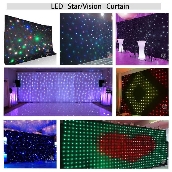 IP33 Flexible LED Curtain Wedding Stage Backdrop P18cm 3*4m LED Screen Curtain