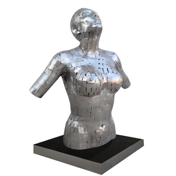 Custom Life Size Abstract Stainless Steel Female Bust Sculpture With Size 120cm Height