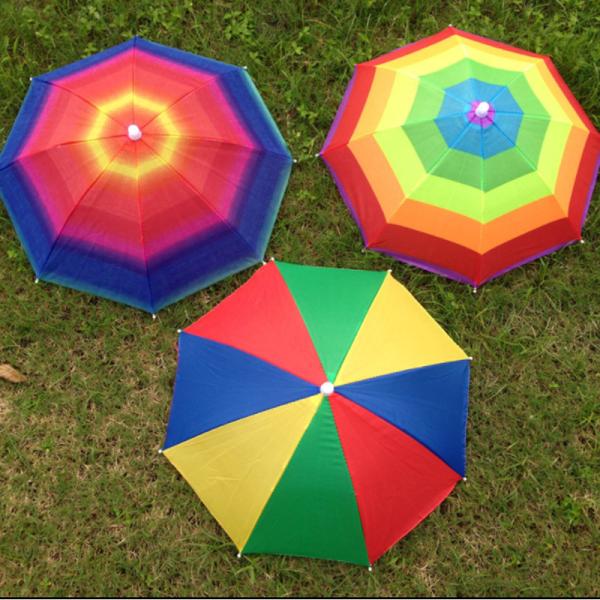 Sun-UV Protection Custom Logo Printing Head Hat Shape Umbrella for Adults and Kids