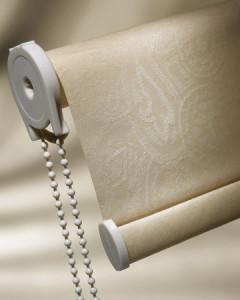 Manual 100% polyester Jacquard fabric roller blinds for windows with aluminum toprail