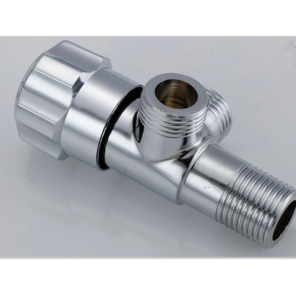 Válvula de ângulo de banheiro de cromo Válvula de parada de ângulo de três vias para cozinha e banheiro