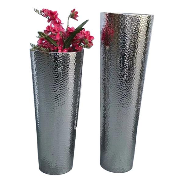 Hammered Pattern Aluminum Flower Pot Rust Proof For Home & Garden
