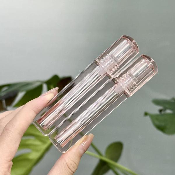 Tubes de gloss en plastique transparent carré, capacité personnalisée, emballage de tubes cosmétiques