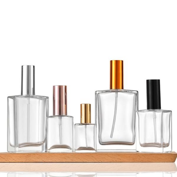 15ml 30ml 50ml 100ml Customized Logo Refillable Empty Black Perfume Bottle with Box Glass Body Alu Sprayer